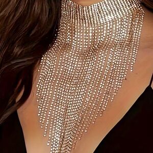 Beautiful Silver Rhinestone Statement Necklace